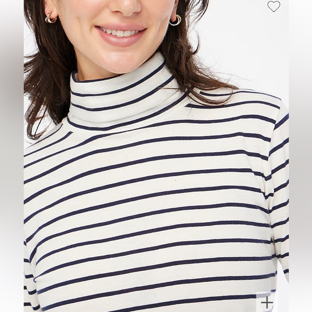 ⚓️ J CREW Navy Striped Tissue Turtleneck {NWT} - Picture 2 of 7
